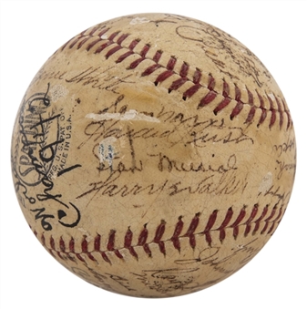 1942 World Series Champions St. Louis Cardinals Team Signed ONL Frick Baseball With 27 Signatures Including Musial & Slaughter (Autry LOA & Beckett)